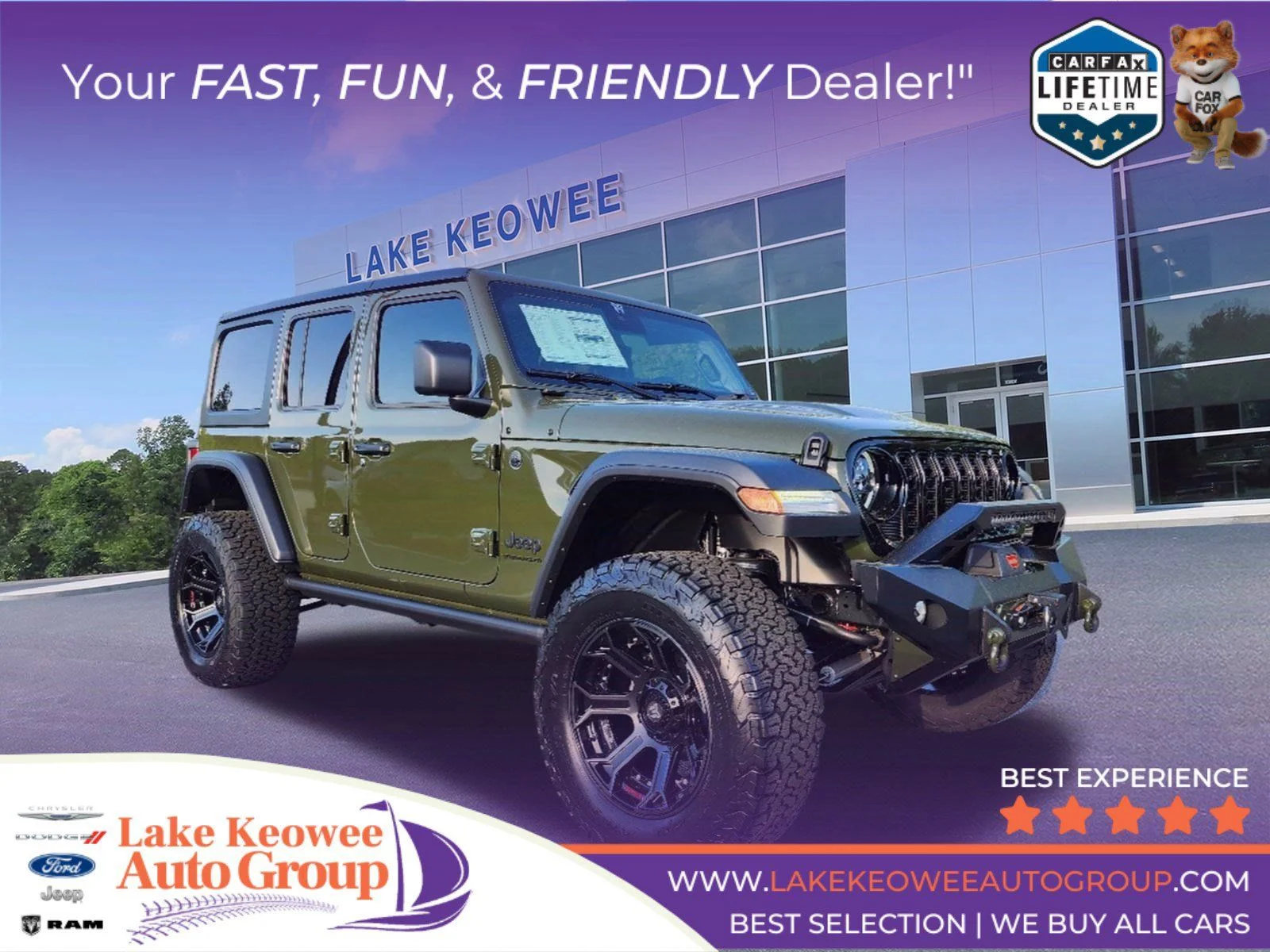 Used 2024 Green Jeep Willys Wheeler with SCA Performance Package image 1