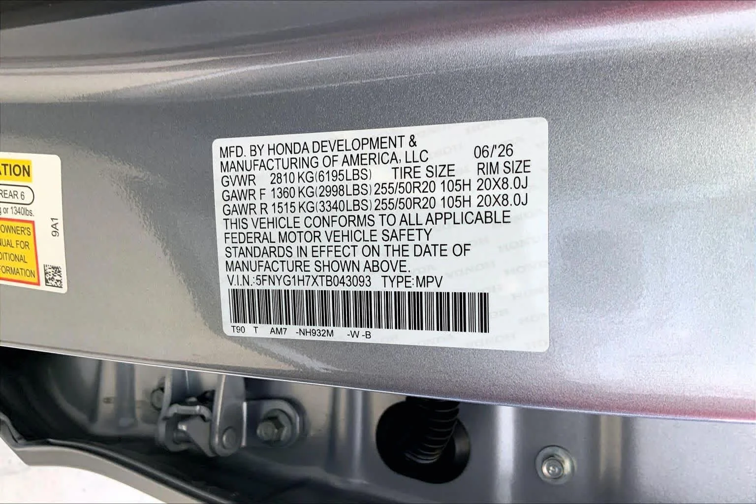New 2026 Solar Silver Metallic Honda Touring image 20