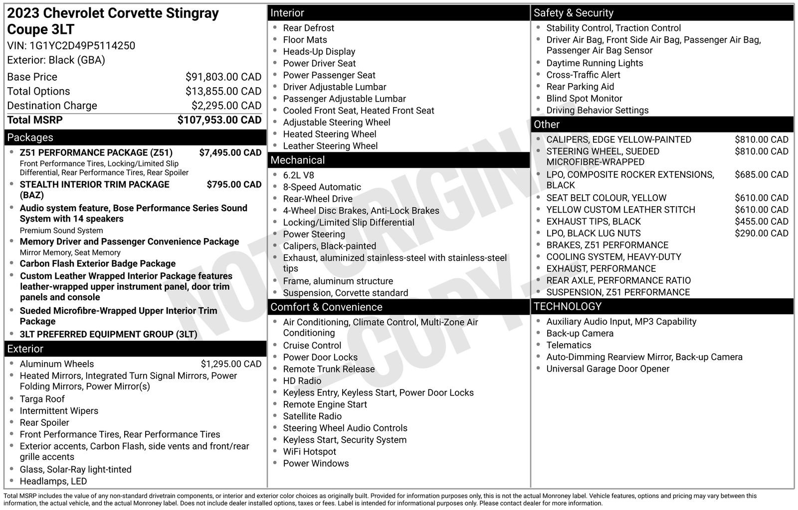 Used 2023 Black Chevrolet Stingray image 34