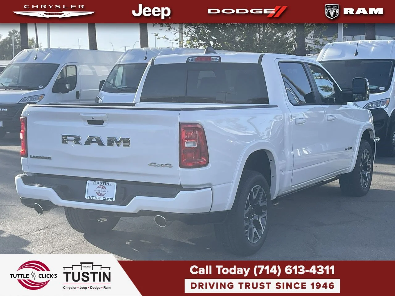 New 2026 Bright White Clear-Coat Exterior Paint RAM Laramie image 12