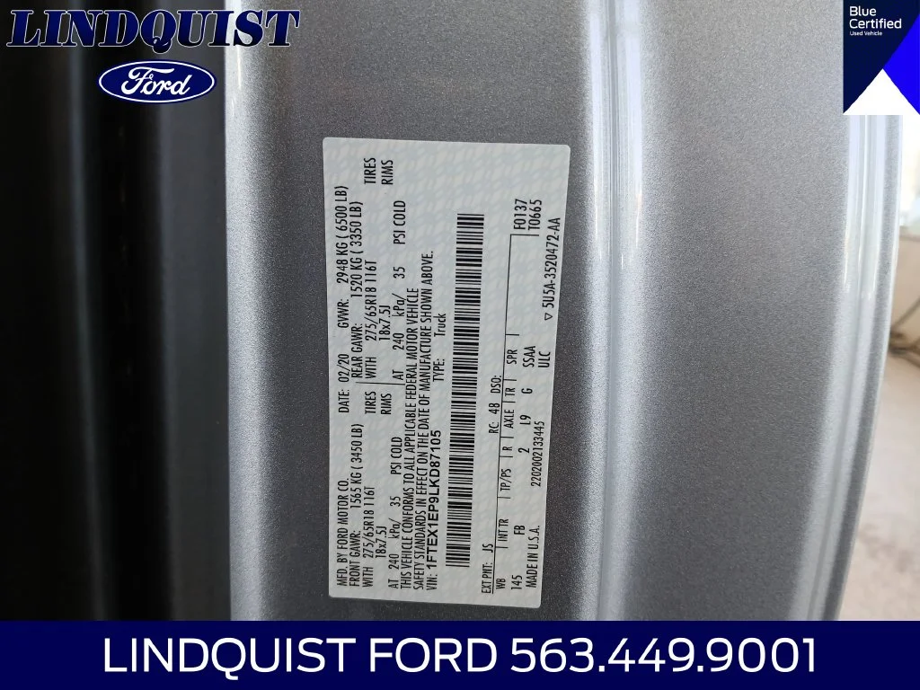 Certified Used 2020 Silver Metallic Ford XLT image 22