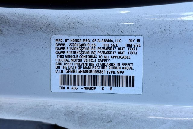 Used 2016 White Honda EX-L image 21