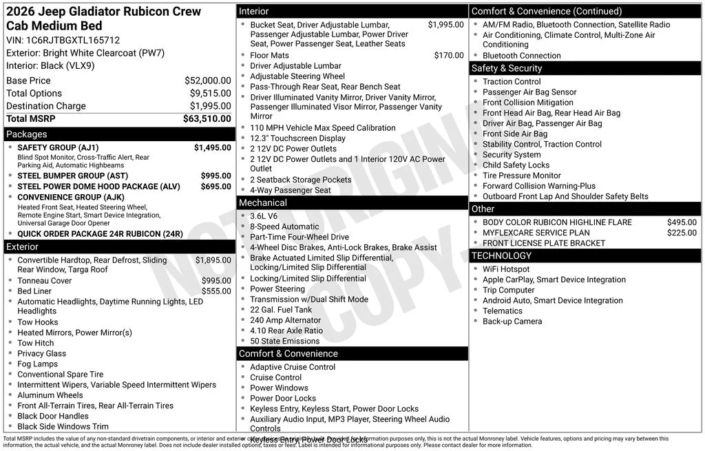 New 2026 Bright White Clearcoat Jeep Rubicon image 6
