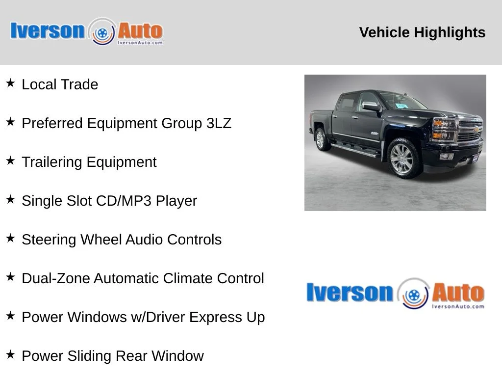 Used 2014 Chevrolet Silverado 1500 High Country with VIN 3GCUKTEC6EG459052 for sale in Huron, SD
