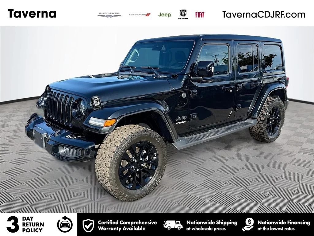 Used 2022 Black Jeep Unlimited Sahara High Altitude image 1