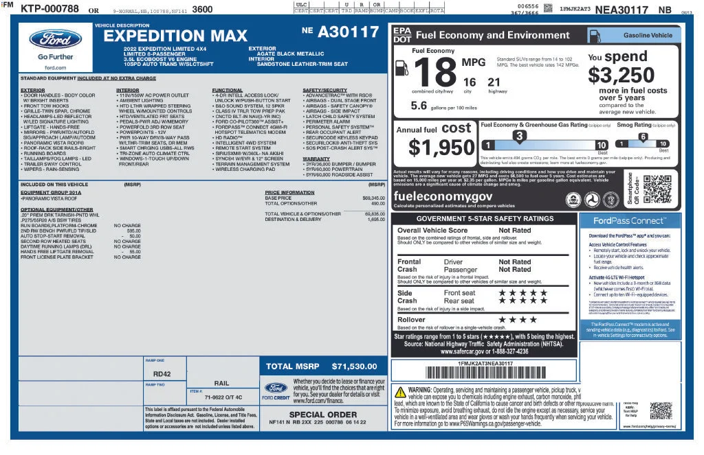 Used 2022 Black Ford Limited image 10