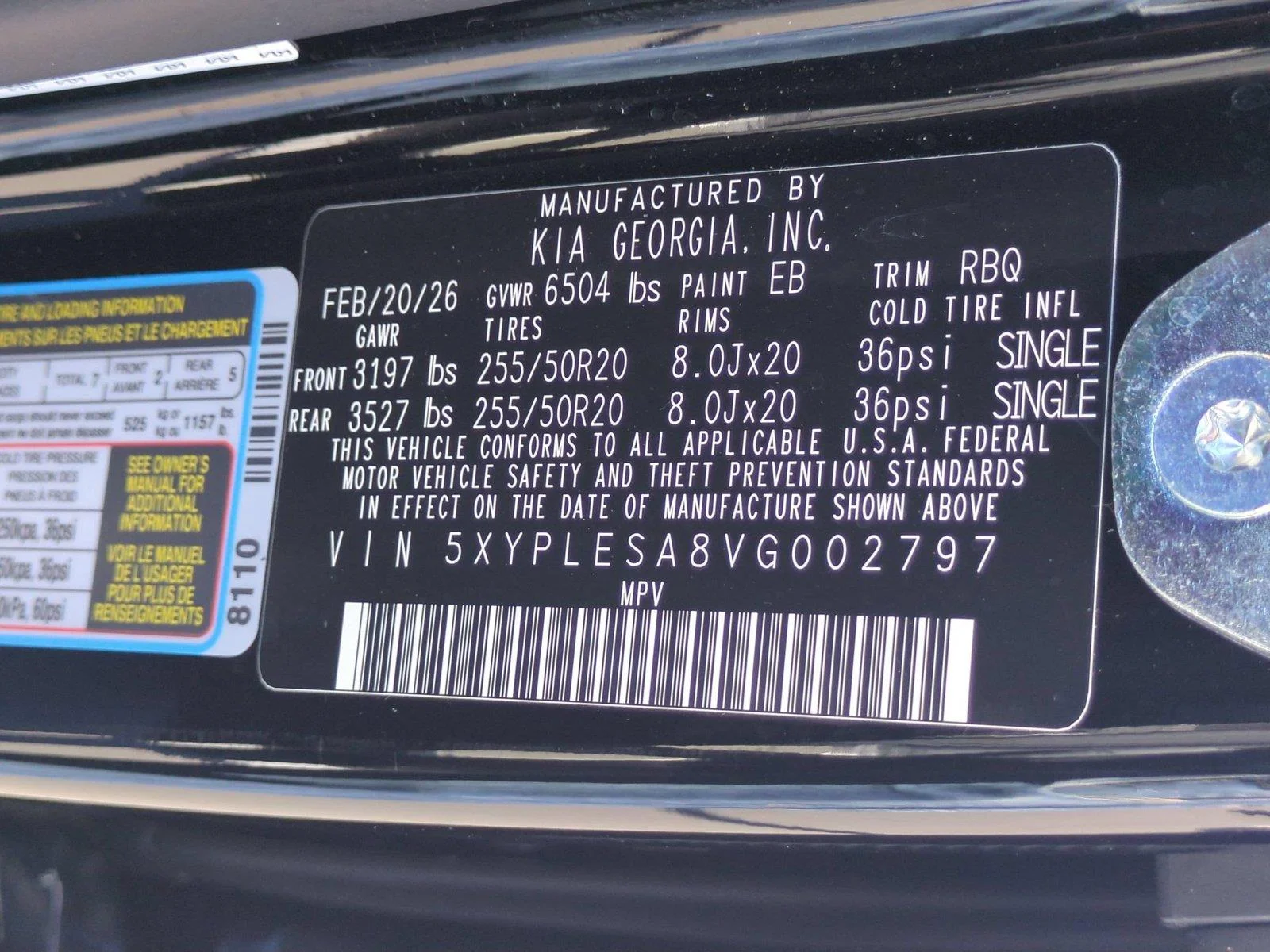 Used 2027 EBONY BLACK KIA  image 43