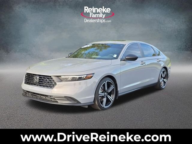 Solar Silver Metallic 2024 Honda Accord Hybrid Sedan Front-Wheel Drive 