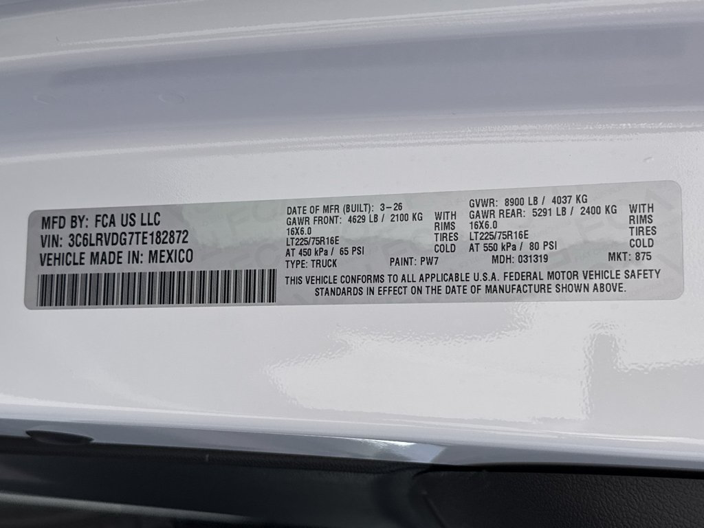 New 2026 Bright White Clear-Coat Exterior Paint RAM High Roof 159WB image 37