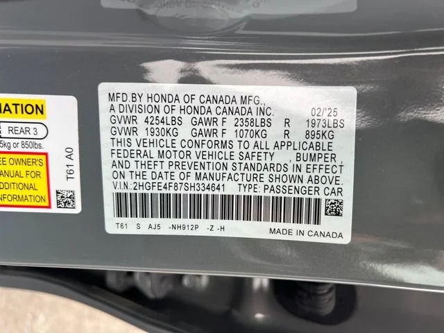 Used 2025 Urban Gray Pearl Honda Sport image 17