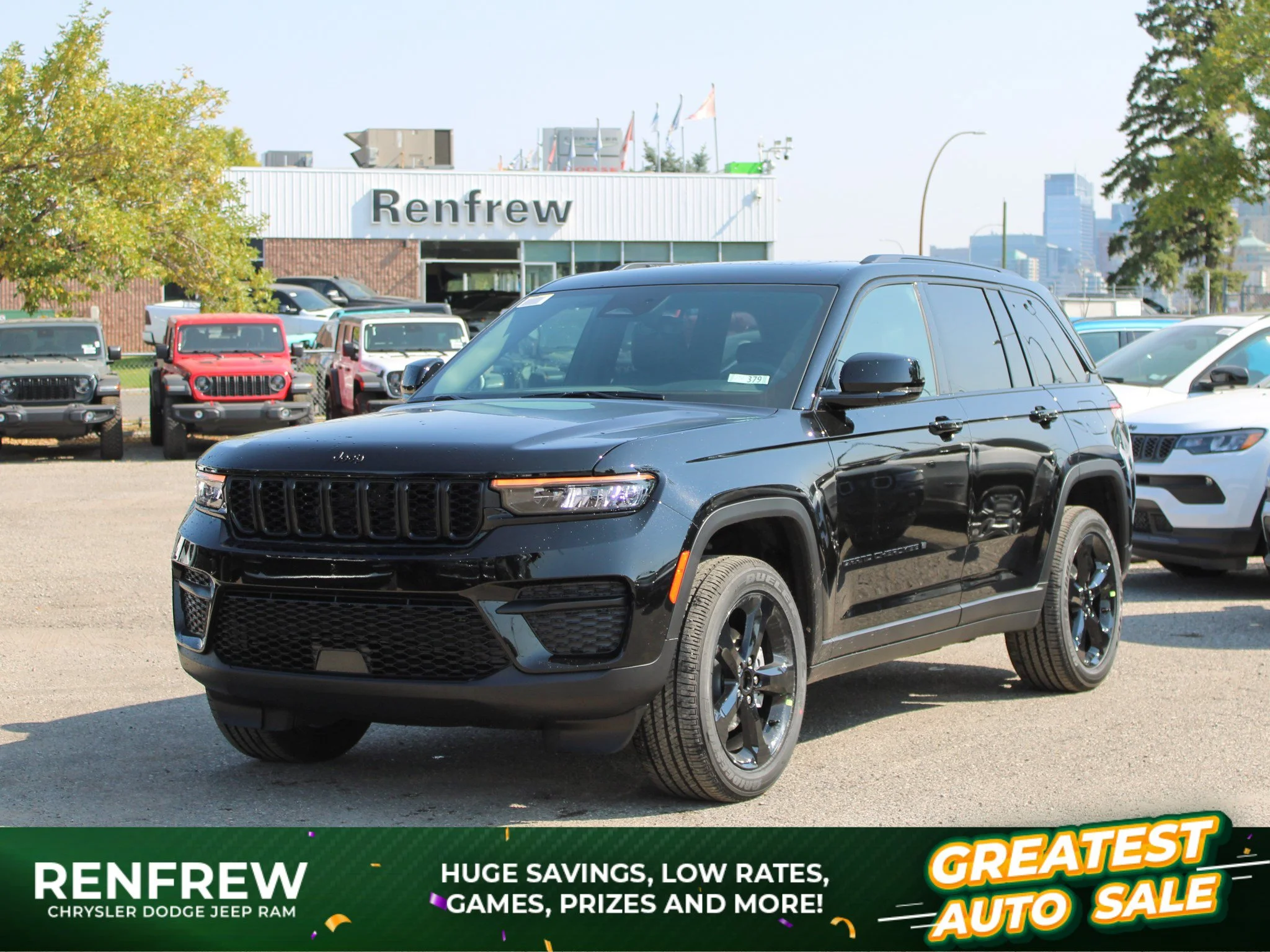 New 2025 Black Jeep Altitude* 4x4, Sunroof, Trailer Tow Pkg, Heated Leather image 1
