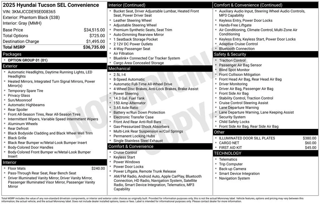 Used 2025 Black Hyundai SEL Convenience image 6