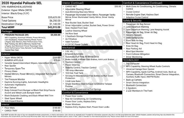 Used 2020 White Hyundai SEL image 4