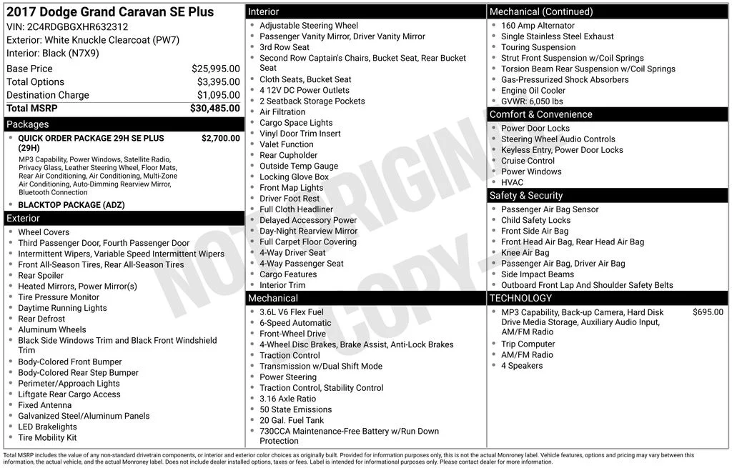 Used 2017 White Dodge SE Plus image 2