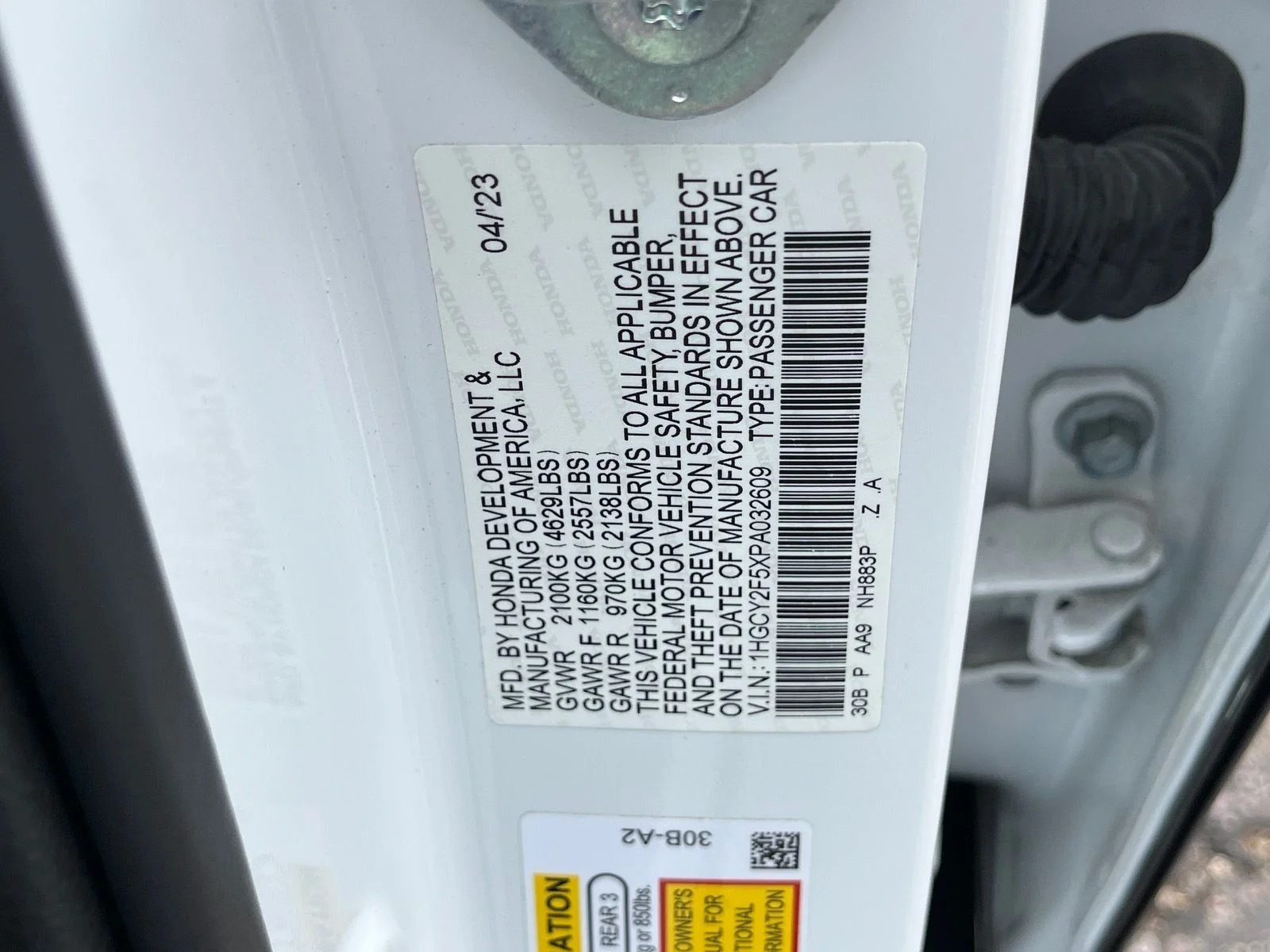 Used 2023 Platinum White Pearl Honda Sport image 28