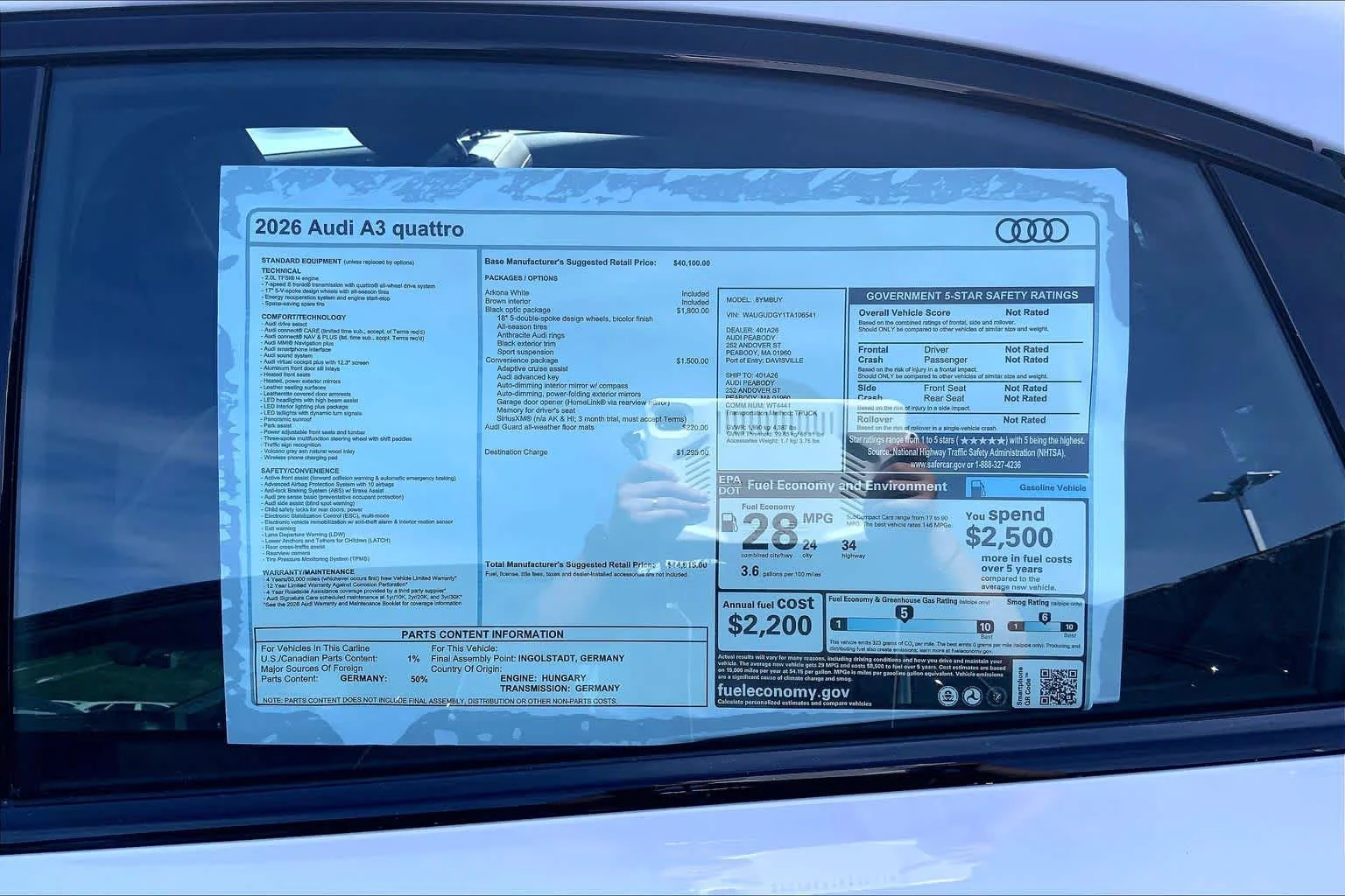 New 2026 Arkona White Audi Premium image 18