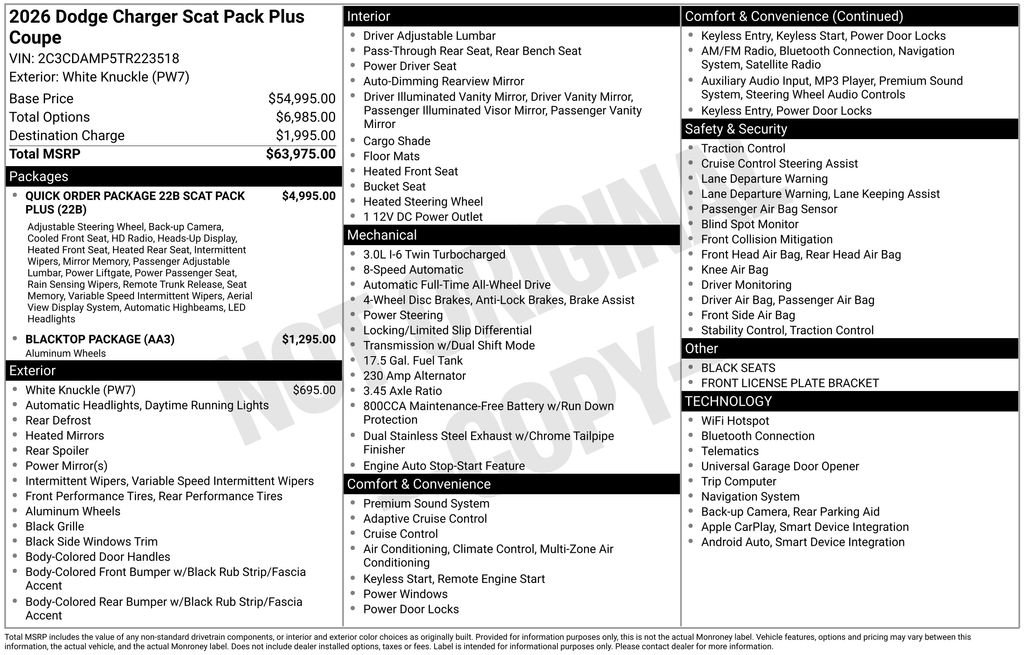 New 2026 White Knuckle Dodge Scat Pack Plus image 22