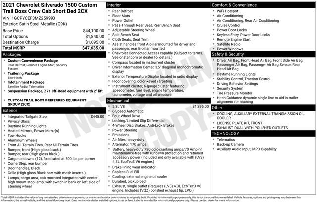 2021 Chevrolet Silverado 1500 Custom Trail Boss 4X4 Crew Cab Short Box's photo