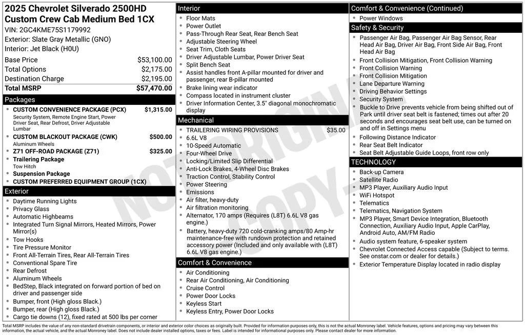 Used 2025 Slate Gray Metallic Chevrolet Custom image 5