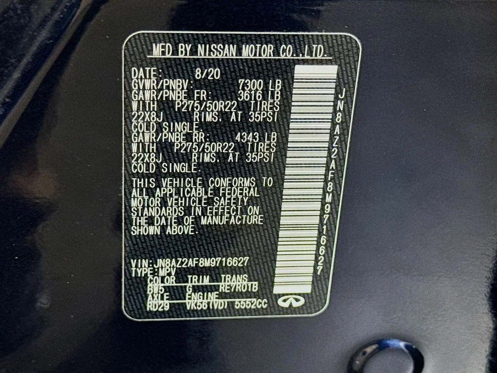 Certified Used 2021 Blue INFINITI Premium Select image 44