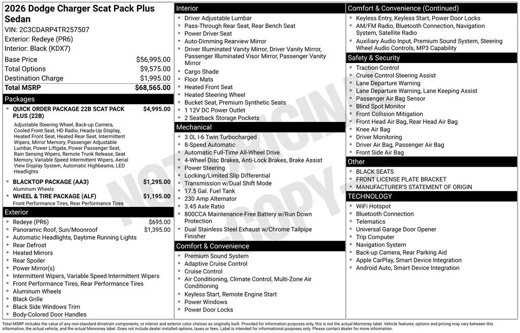 New 2026 Redeye Dodge Scat Pack Plus image 6