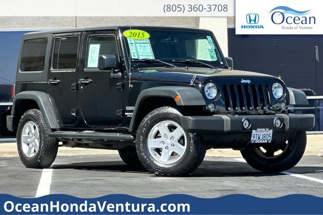 Used 2015 Black Clearcoat Jeep Unlimited Sport image 1