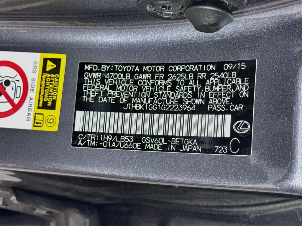 Used 2016 Nebula Gray Pearl Lexus Base image 33