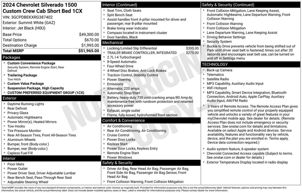 Used 2024 White Chevrolet Custom image 8