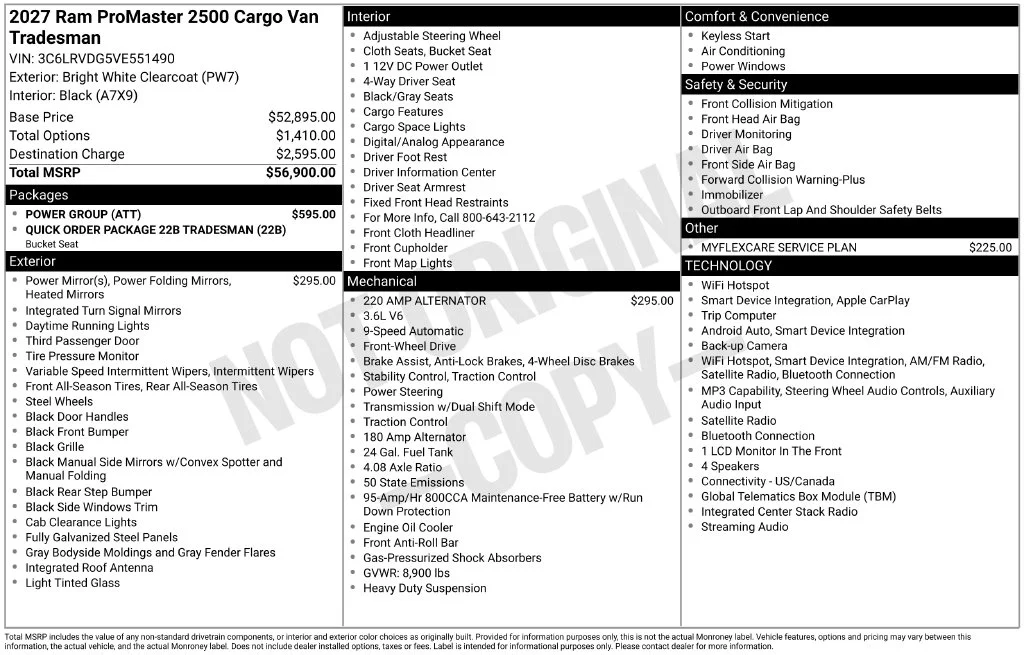 New 2027 Bright White Clearcoat RAM High Roof image 6