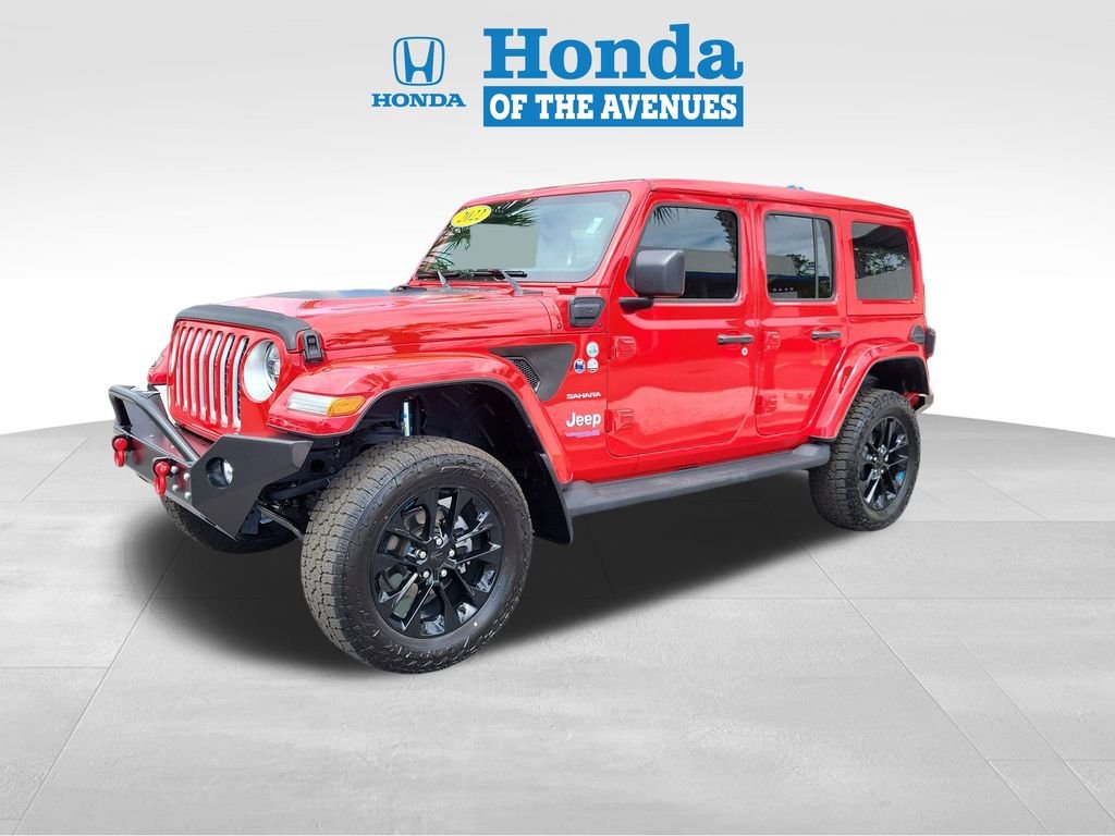 Used 2022 Jeep Wrangler Unlimited Sahara 4XE with VIN 1C4JJXP66NW102864 for sale in Jacksonville, FL