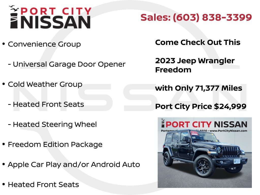 Used 2023 Black Clearcoat Jeep Sport S freedom edition *diesel w/$19,865 in factory options!*  image 8
