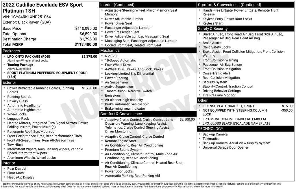 2022 Cadillac Escalade ESV 4WD Sport Platinum's photo