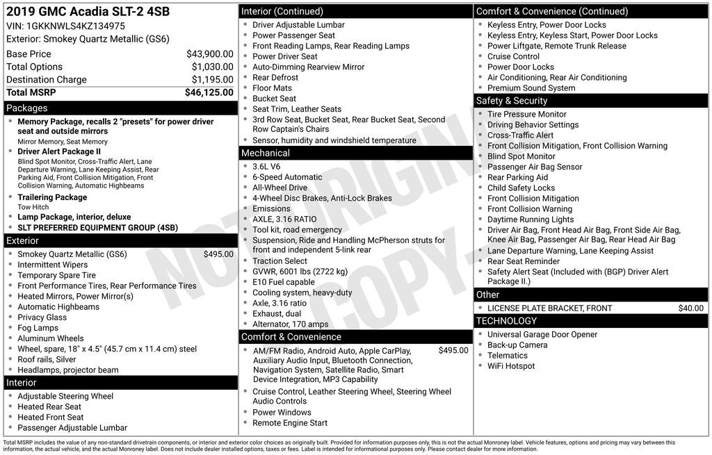 Used 2019 SMOKEY QUARTZ METALLIC GMC SLT image 6