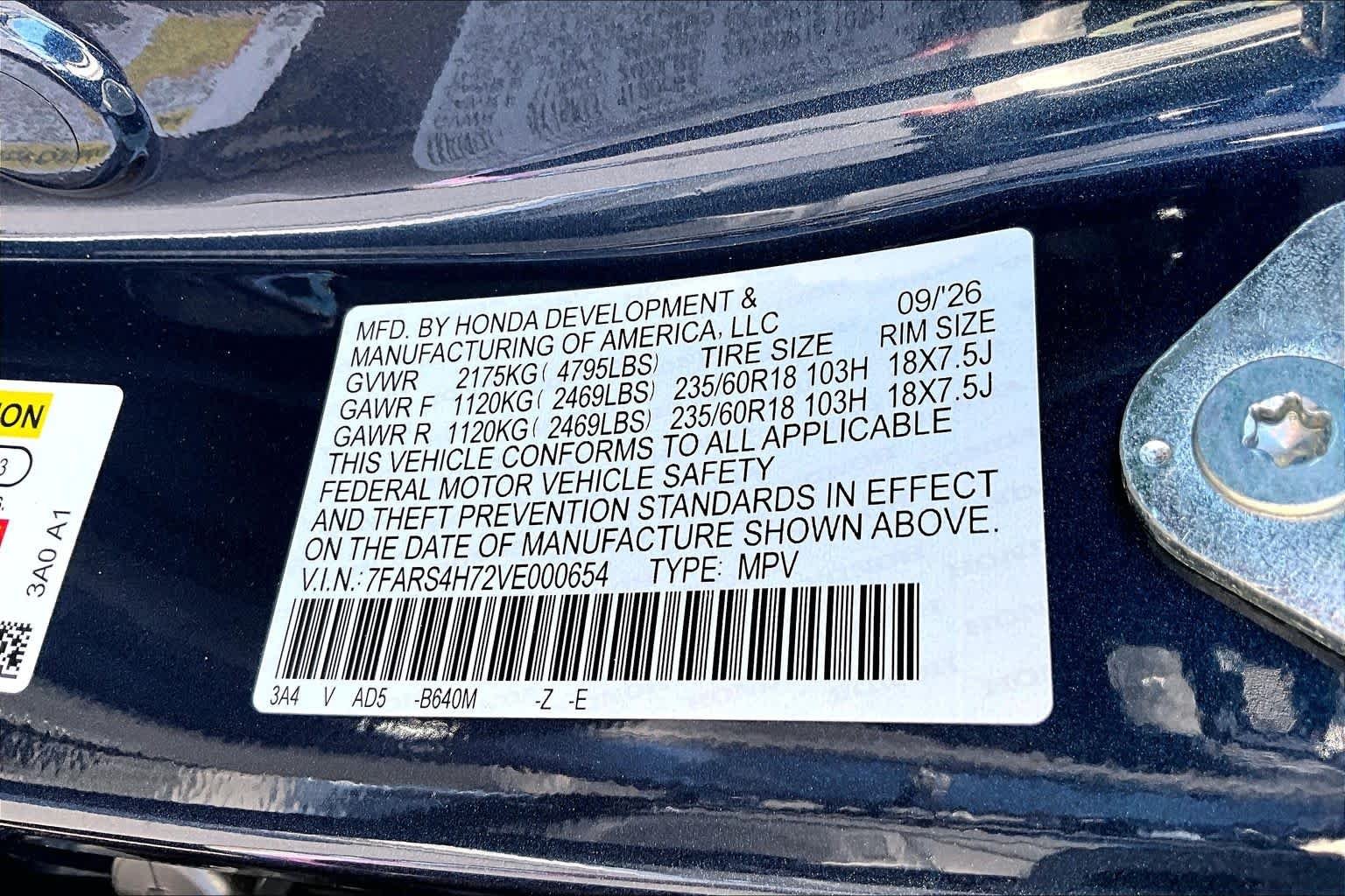 New 2027 Canyon River Blue Metallic Honda EX-L image 21