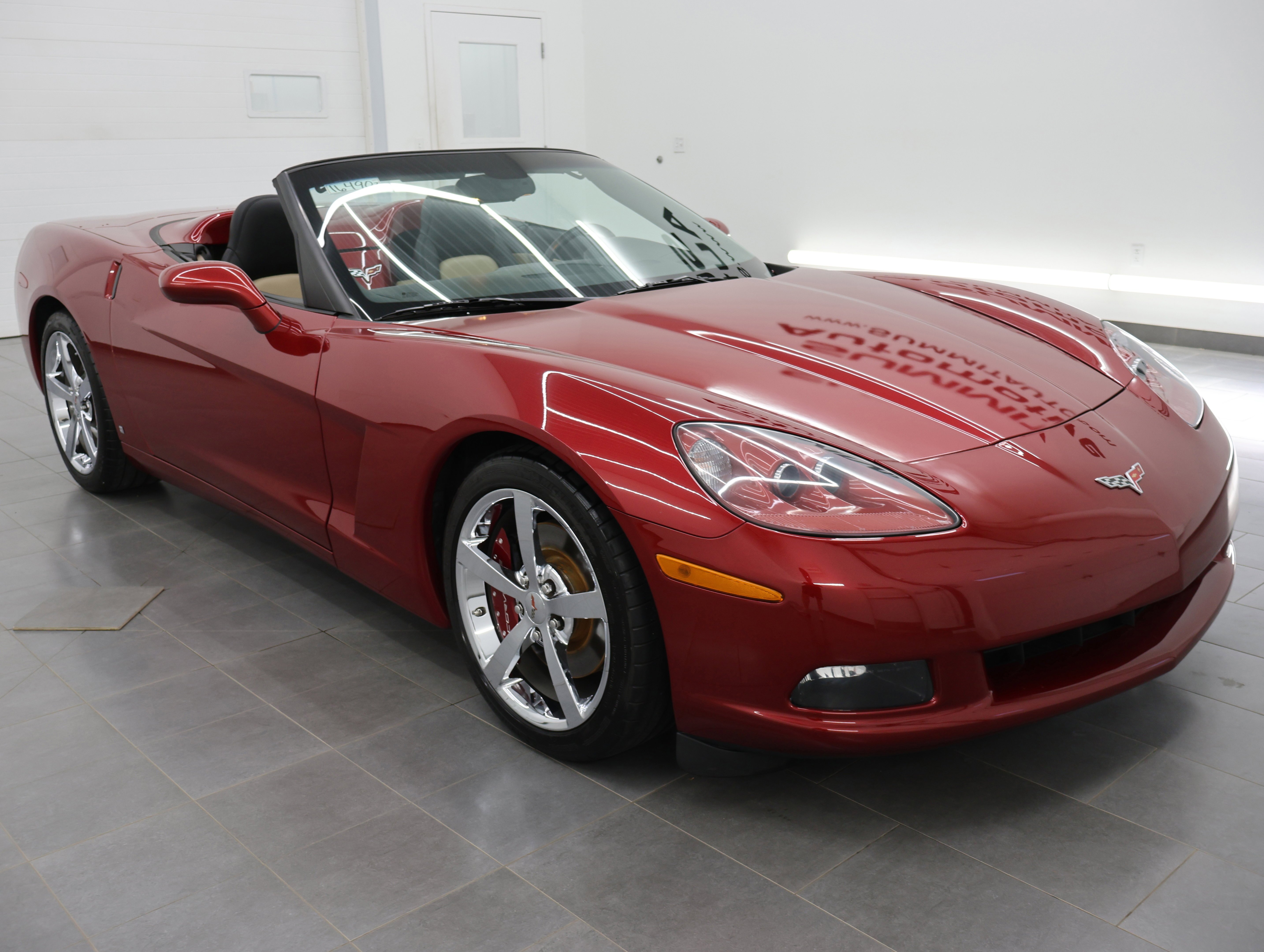 Used 2008 Crystal Red Metallic Tintcoat Chevrolet Convertible: 3LT-POWER TOP CONVERTIBLE-AUTO-HEATED LEATHER-MICHELIN TIRES image 2
