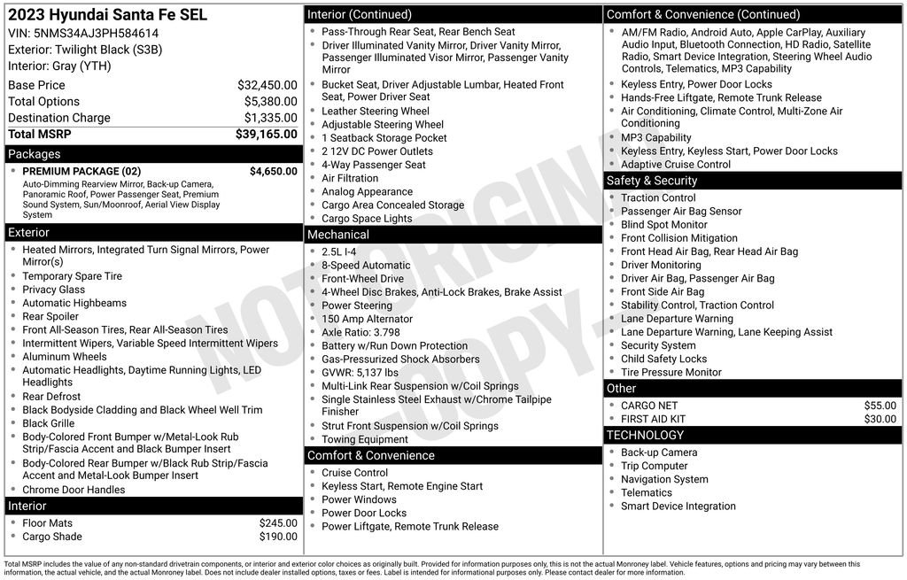 Used 2023 Twilight Black Hyundai SEL image 9