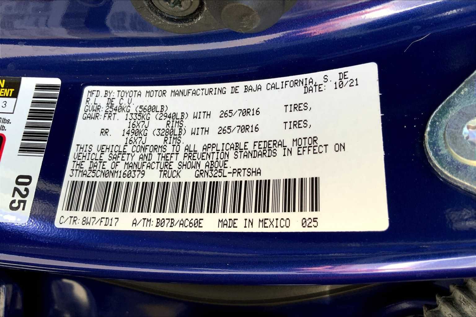 Used 2022 Blue Crush Metallic Toyota TRD Off Road image 30
