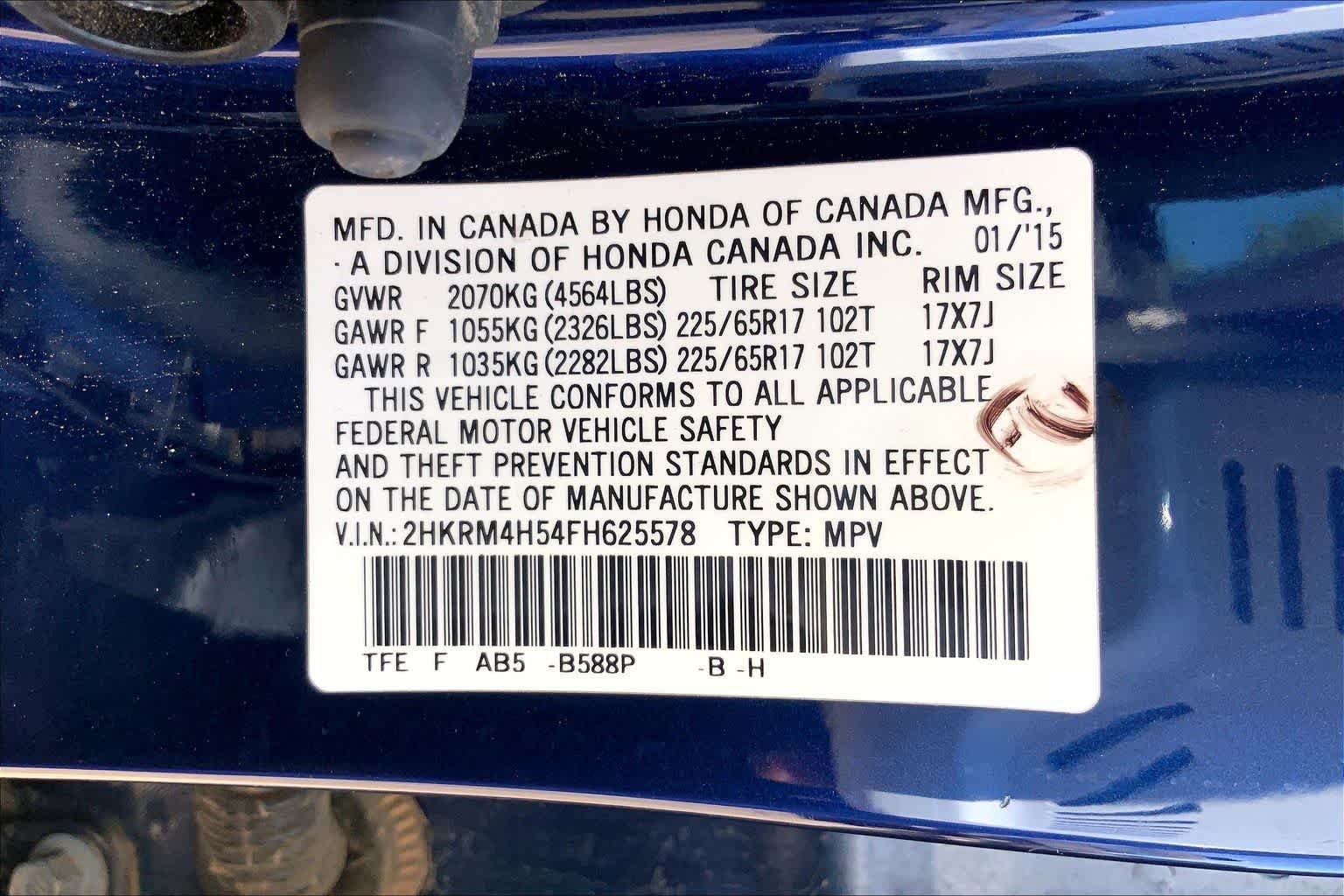 Used 2015 Obsidian Blue Pearl Honda EX image 30