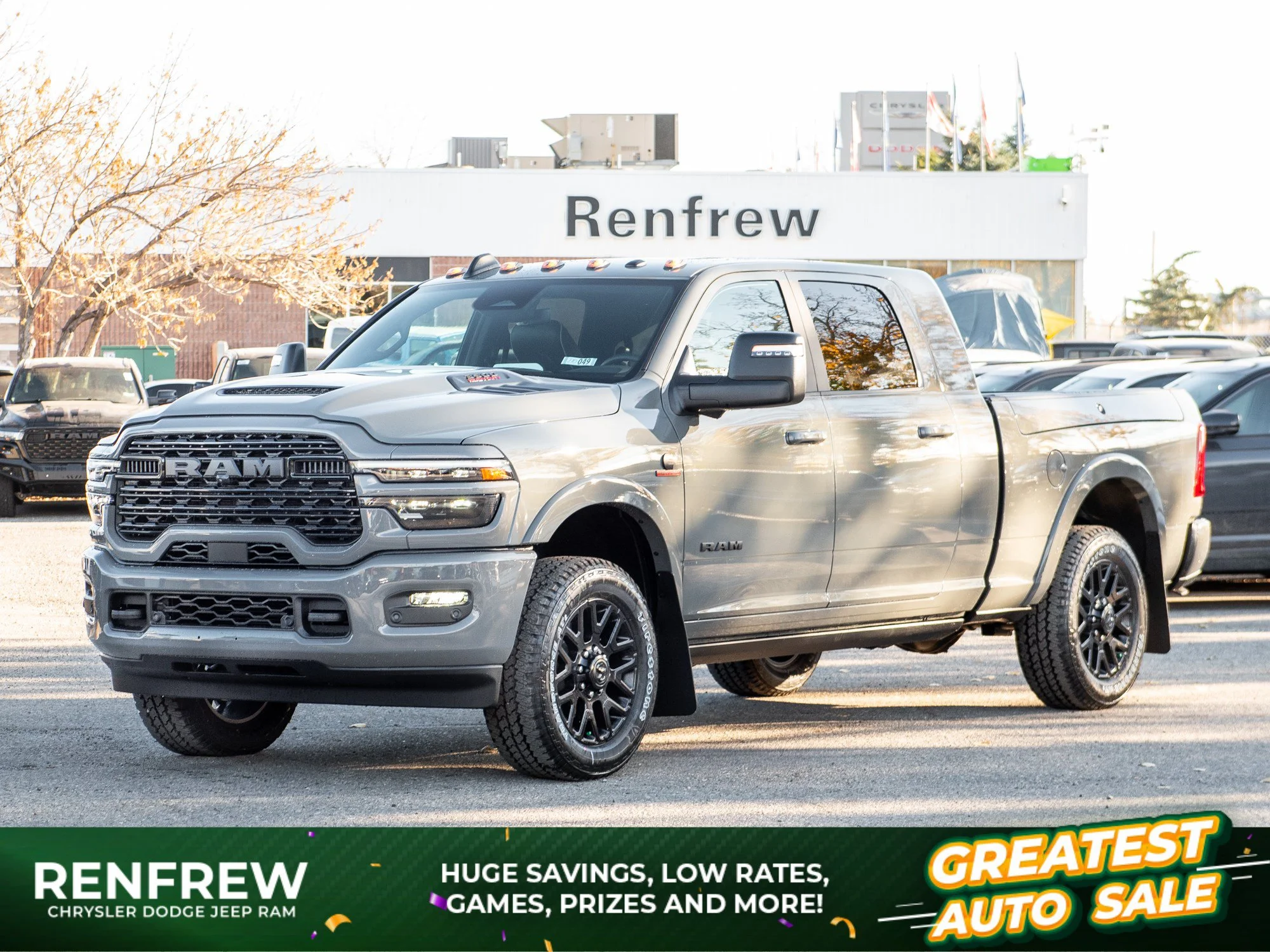 New 2027 Grey RAM Limited Night* Mega Cab 4x4, Sunroof, Passenger Screen, Tow Tech-Plus Group image 1
