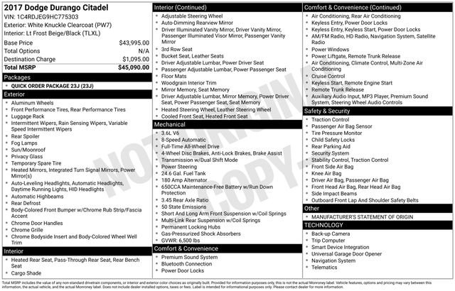 2017 Dodge Durango Citadel