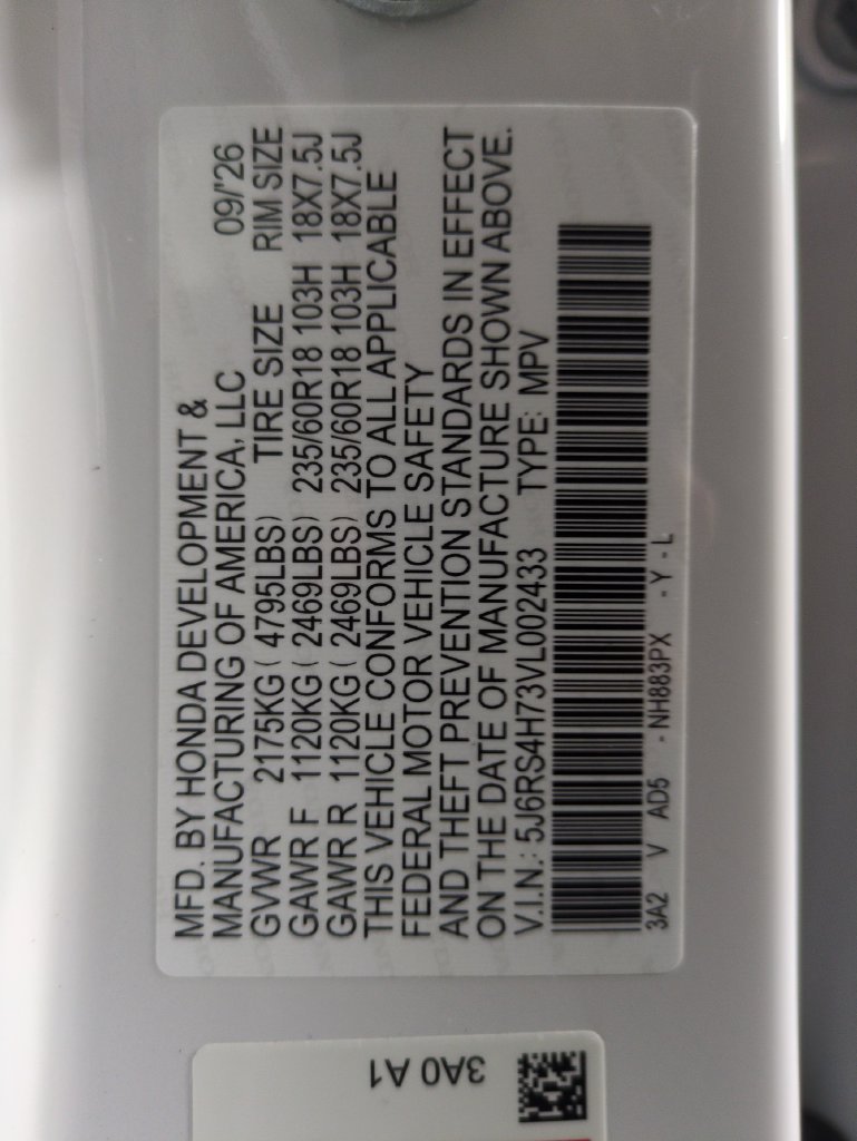 New 2027 Platinum White Pearl Honda EX-L image 29