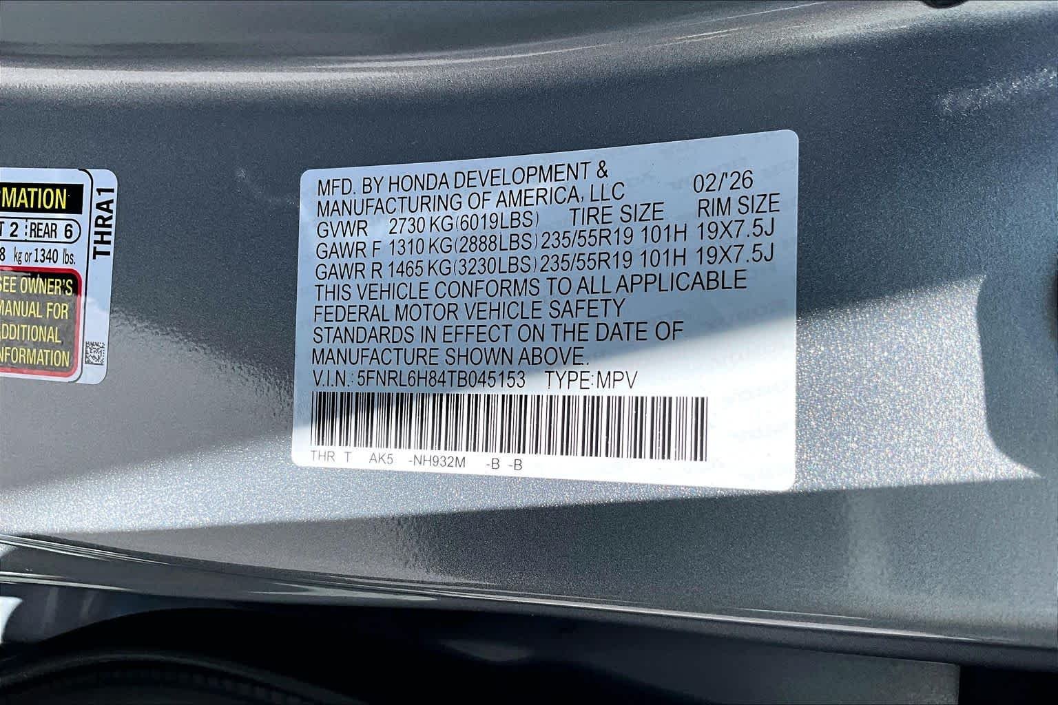 2026 Honda Odyssey Touring - Photo 18