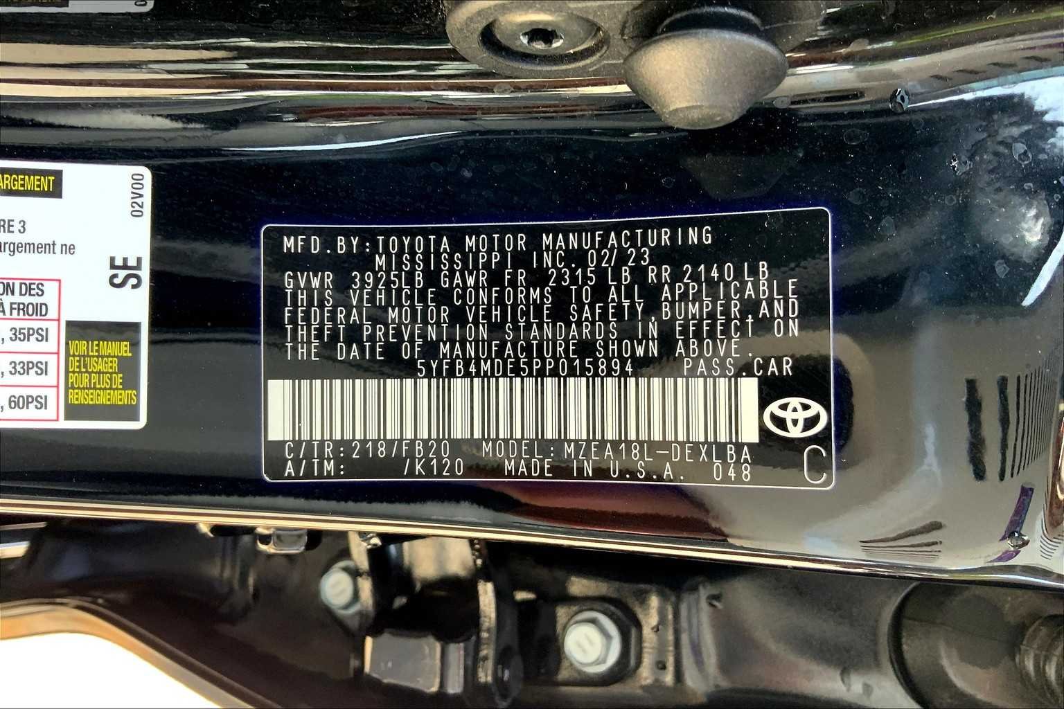 Used 2023 Midnight Black Metallic Toyota LE image 34