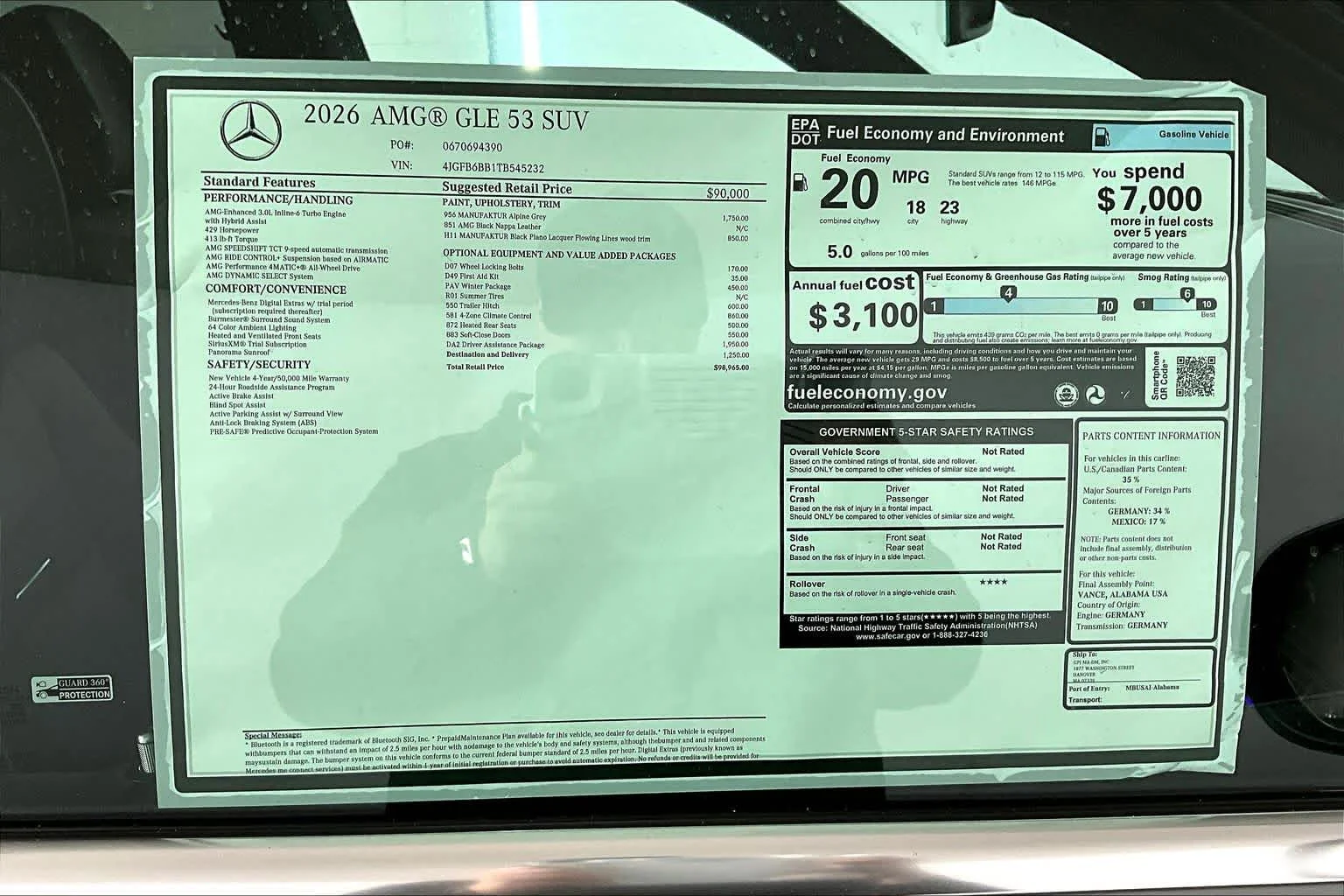 New 2026 MANUFAKTUR Alpine Grey Mercedes-Benz AMG® GLE 53 image 17