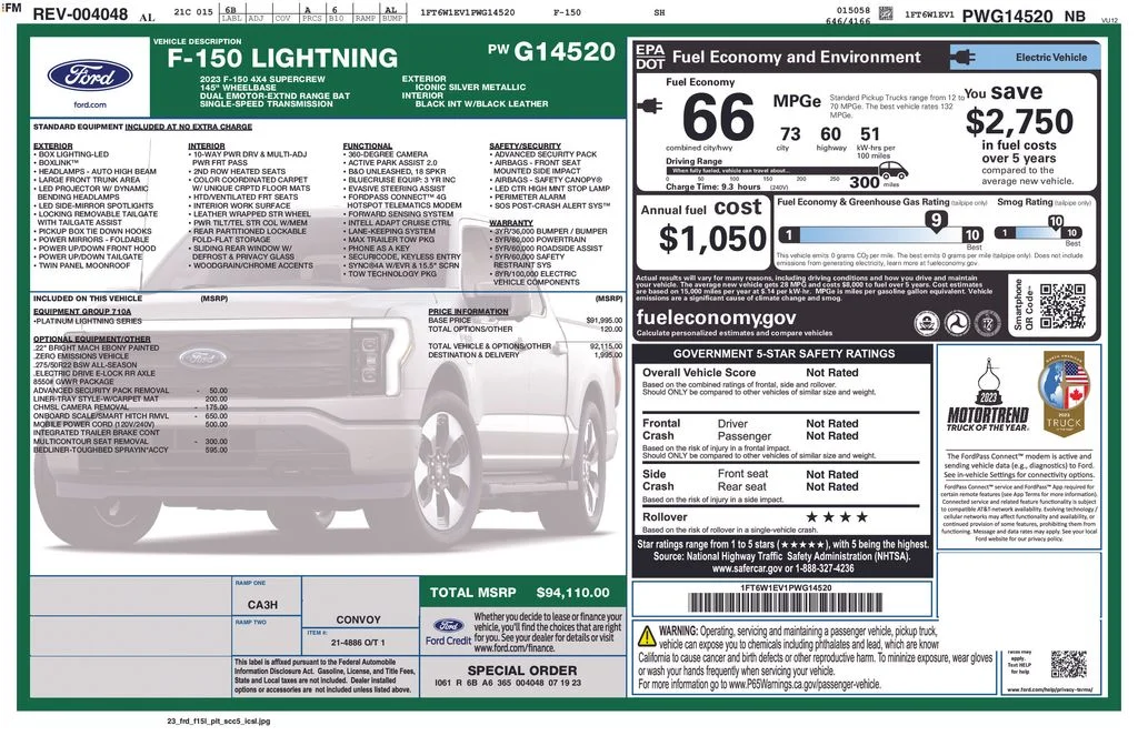 Used 2023 Silver Ford Platinum image 2