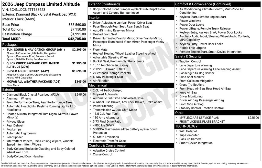 New 2026 Diamond Black Crystal Pearlcoat Jeep Limited image 6