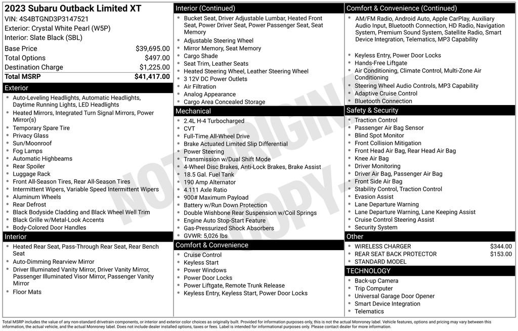 Certified Used 2023 White Subaru Limited XT image 7