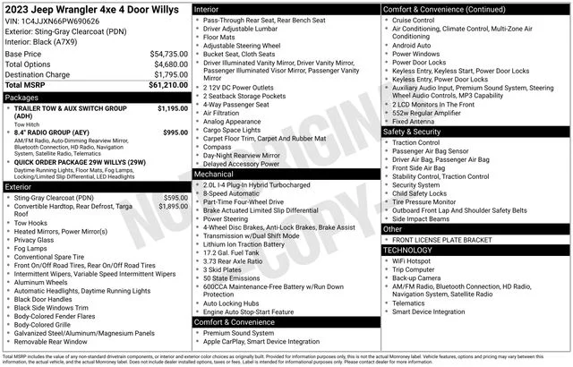 Used 2023 Gray Jeep Willys 4xe image 9