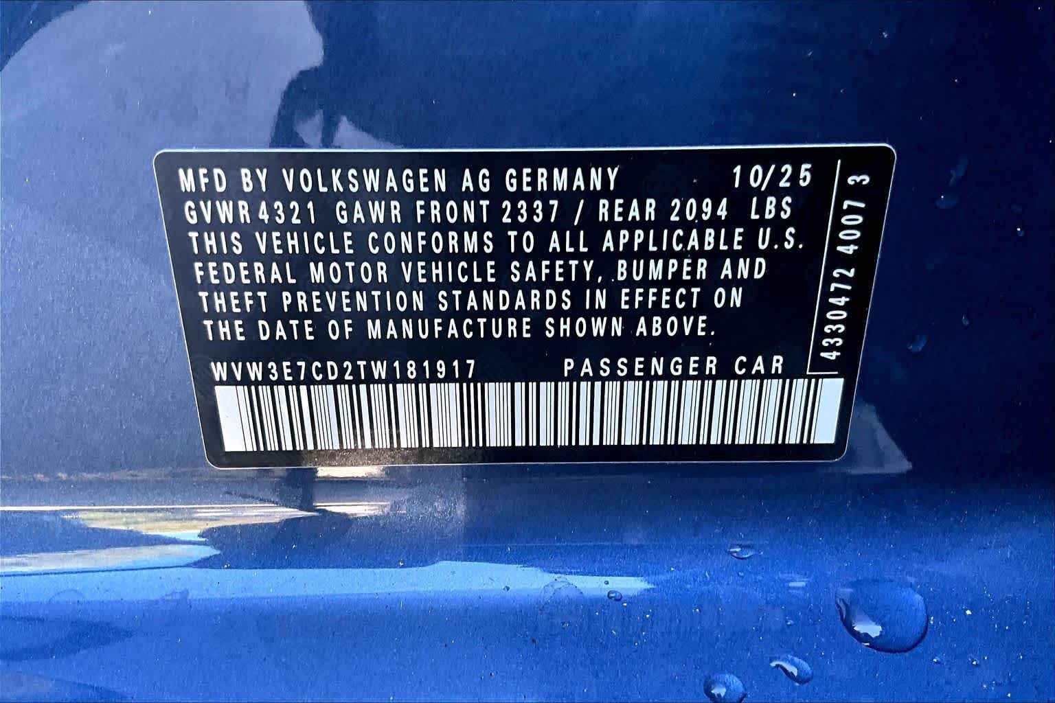 New 2026 Slate Blue Metallic Volkswagen 2.0T SE image 18