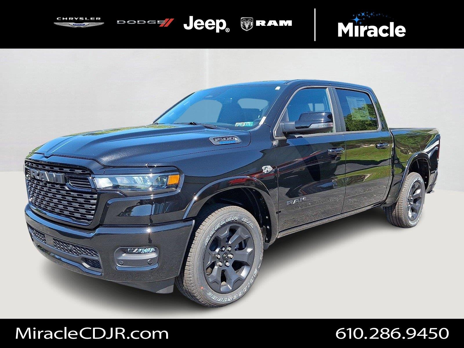 New 2026 Diamond Black Crystal Pearl-Coat Exterior Paint RAM Big Horn image 1